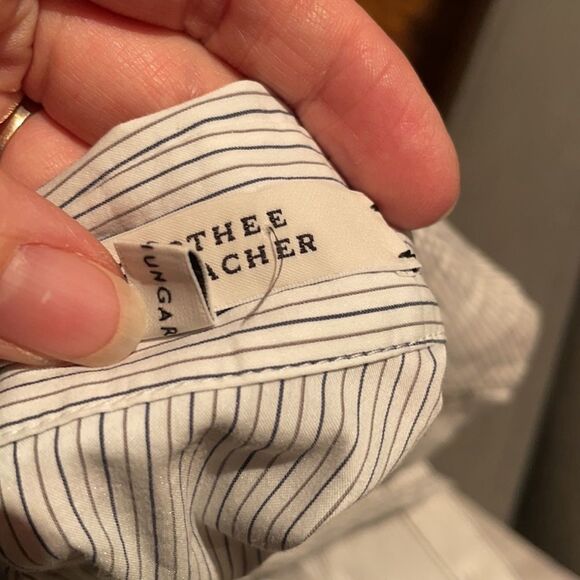 Dorothee Schumacher XL striped blouse with tie up neck - Picture 8 of 11